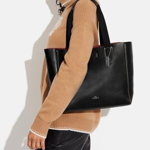 Coach Derby Tote Black and Red Leather Tote